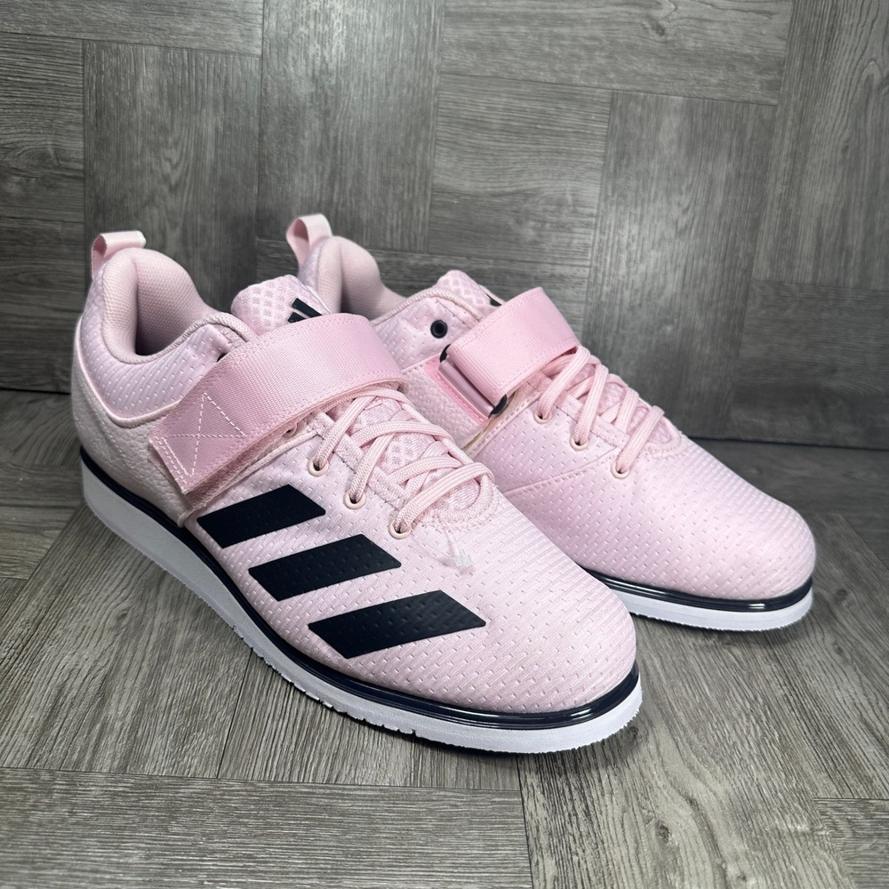 Adidas Powerlift 5 Weightlifting Men 11 Pink Black Strap Gym Shoes NEW JP9879 - Picture 4 of 8